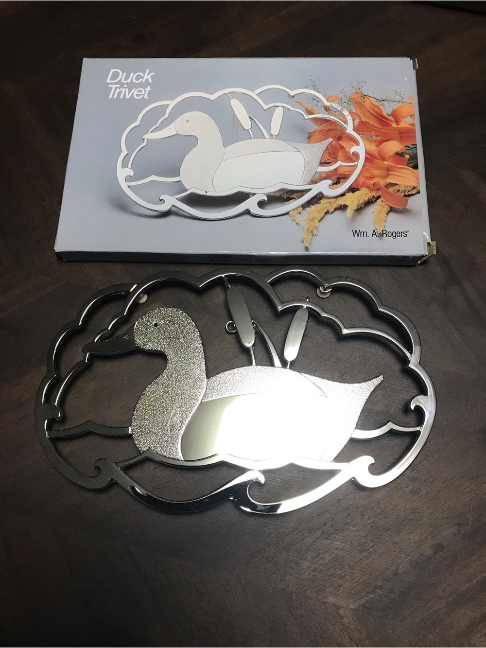 Vintage Silverplate p Duck Trivet